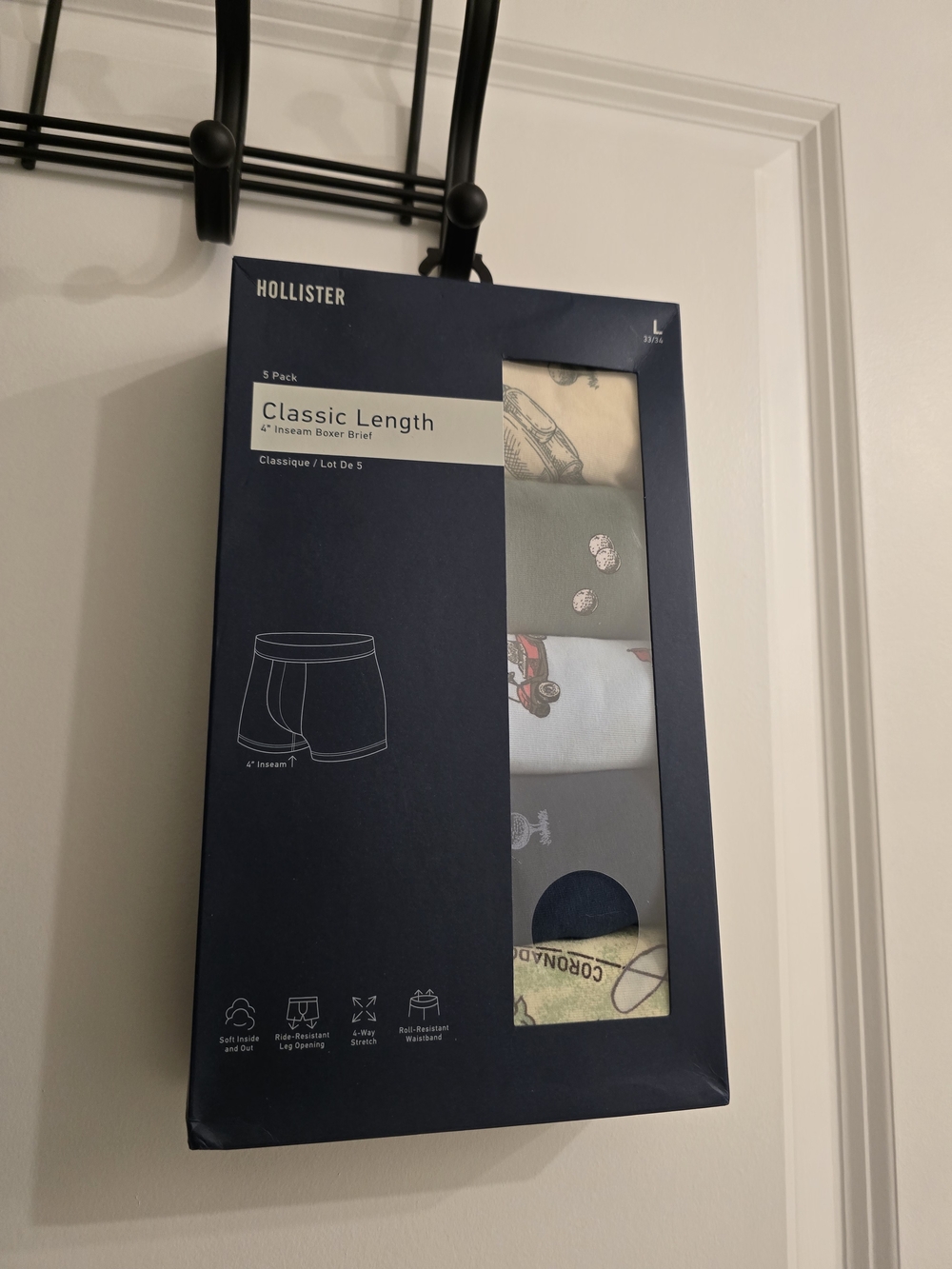 Hollister Classic Length Men's 5-Pack Boxer Briefs - Assorted Colors
